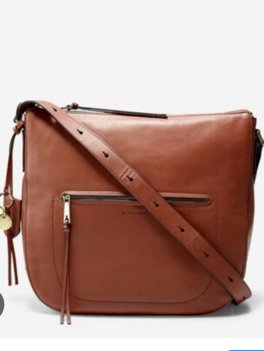 Cole Haan Marli Hobo Bucket Bag Brandy Brown Nwt